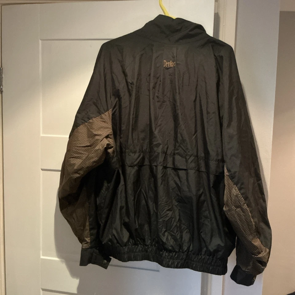 FootJoy Dryjoys Jacket Windbreaker Black / size Large Brown Full Zip Golf  - Image 2 of 4