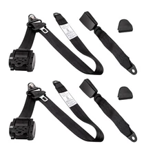 2 Set Retractable Adjustable 3 Point Safety Seat Belt Straps for Jeep Wrangler