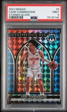 2021-22 Panini Mosaic Stained Glass SSP RC Rookie Cade Cunningham PSA9 Mint
