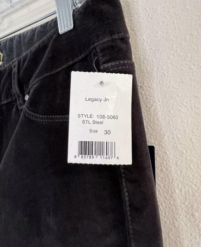 Rich & Skinny Women’s 30 Velour Skinny Pants Dark Gray NWT - Picture 3 of 7