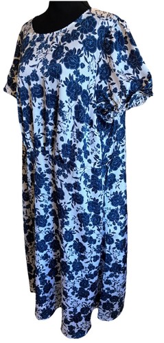 Talbots 20W 2X Blue White Flora Romance Feminine NEW Current ‘25 Midi Dress $169 - Picture 7 of 12
