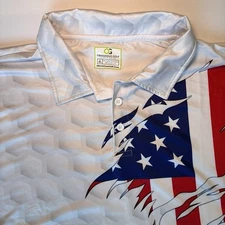 Obnoxious Golf Polo Shirt Mens XL Stars & Stripes Patriotic Pattern