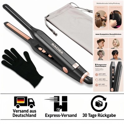 Hochwertiges Mini Haarglätter für Pixie Cut, 90°C-220°C mit Hitzeschutzhandschuh
