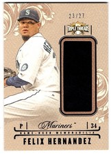 2014 Triple Threads Felix Hernandez Unity Jumbo Jersey Sepia #23/27 Mariners FH3