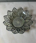Vintage Federal Glass Smoky Iridescent Starburst Petal Plate Dish 6 Inches READ