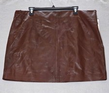 Lauren Ralph Lauren Lambskin Pencil Miniskirt - Brown