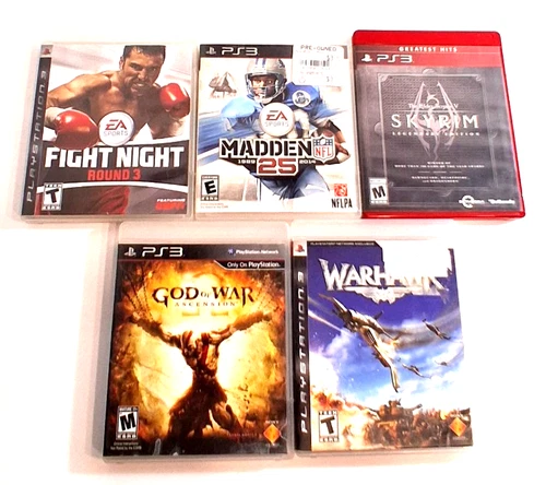 Sony Playstation 3 games bundle Madden 25, God of War, Fight Night, Skyrim