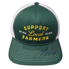 Pacific Headwear Support Local Farmers Jordan Rowe Trucker Hat Green White OS