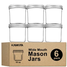 Wide Mouth Mason Jars 10 oz, 10oz Mason Jars Canning Jars Jelly Jars With Wid...