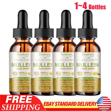 60ML Mullein Drops for Lungs Cleanse Mullein Leaf Extract Vegan Non-GMO