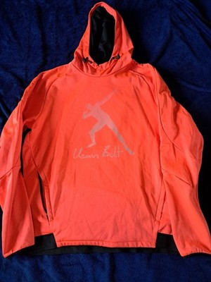 Original PUMA USAIN BOLT HOODIE XL NEON ORANGE RUNNING PULLI KAPUZE JAMAICA