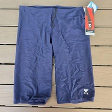 TYR Men's Tyreeco Nylon Solid Navy Swimsuit Jammer Sz 38 NEW