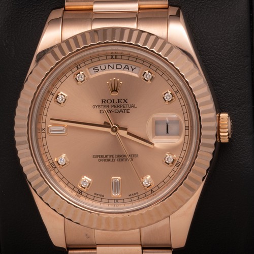 Presidential Rolex Day-Date II 218235 18K Gold Watch 41mm Rose...