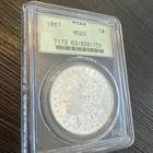 1887 Morgan Silver Dollar - 90% Silver - Philadelphia Mint PCGS MS63