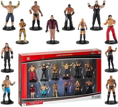 PMI INTERNATIONAL New WWE Toppers 12pk Deluxe Box - The Rock, Undertaker, Pencil or Cake Topper