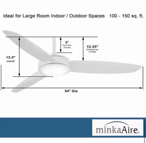 Minka Aire Concept IV 54 in Integrated LED Indoor Outdoor Smart Ceiling Fan NEW - Picture 7 of 13