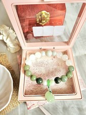 Green Jade&White Jade 10mm beaded bracelet �...