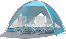 Large Beach Tent Sun Shelter for 3-4 Person, Spacious Sun Shade UPF 50+