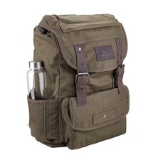 Waterproof Waxed Canvas Backpack for Men Travel Rucksack Leather Trimming Gr...