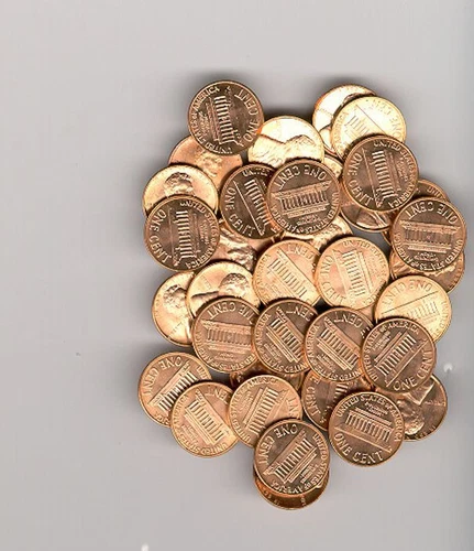 1970 S LINCOLN MEMORIAL CENT ROLL 50 BRILLIANT UNCIRCULATED COPPER PENNY COINS 
