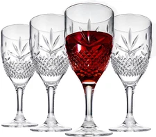 Shatterproof Tritan Stemmed Fancy Wine Glasses Goblets Resalable | 4 Set | Cl...