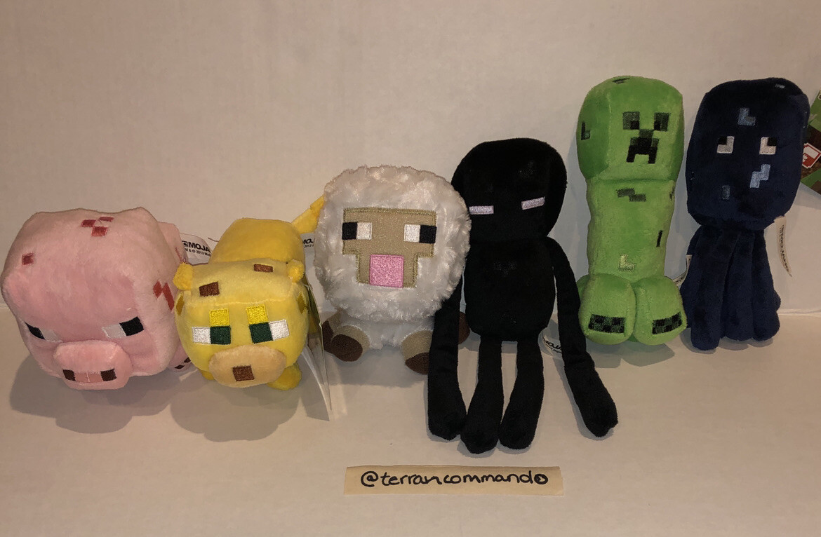 Minecraft 7” Plush Toy Lot Of 6 Characters - Jazware (2013, 2014