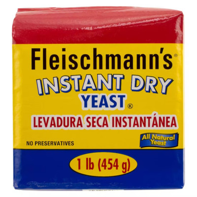 2-Pack Fleischmann's Instant Dry Yeast For Oven Or Bread Machines, 1 lb.