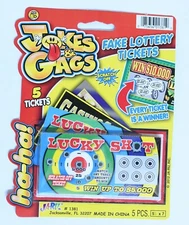 5  FAKE ALL WINNING SCRATCH OFF LOTTERY TICKETS PHONEY LOTTO TKT JOKE PRANK 