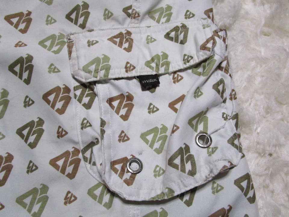 Matix Swim Trunks Mens 36 White Logo Beach Surf Skate - Image 3 of 4