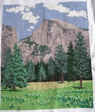 Yosemite El Capitan Finished Cross Stitch Picture Pillow Top 