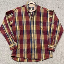 Wrangler Shirt Mens M 15.5 Red Plaid Button Up Western Cowboy Rodeo