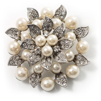 Bridal Faux Pearl Floral Brooch (light Cream) Bridal Faux Pearl Floral Brooch (light Cream)