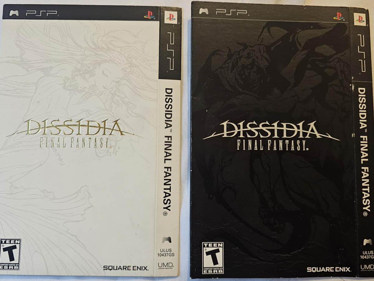 Dissidia FInal Fantasy PSP cover slip sleeve 2 pack 1 Black and 1
