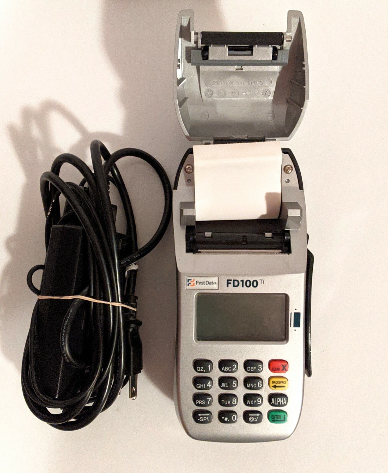 First Data FD100 Ti Credit Card Machine with Power Cord Powered up eBay