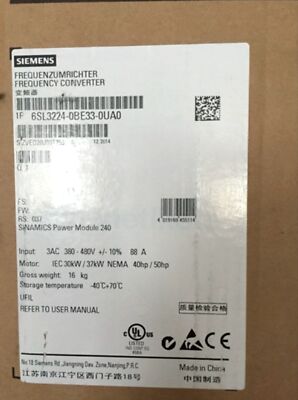 NEW Siemens 6SL3224-0BE33-0UA0 Sinamics G120 Power Module PM240 3-PH 400V