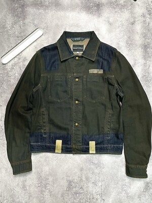 Vintage Emporio Armani Jeans FADE Avangarde Denim Jacket Size