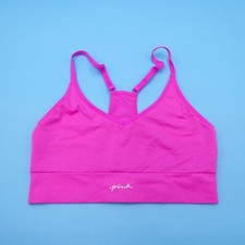 Victorias Secret Sports Bra Medium Pink Pullover Seamless Lightly Lined Athletic