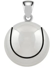 New 0.925 Sterling Silver 3D Large Tennis Ball Sports Charm Pendant