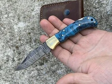 Custom Handmade Damascus Steel TACTICAL FOLDING POCKET Knife Grip Knife+Lockback