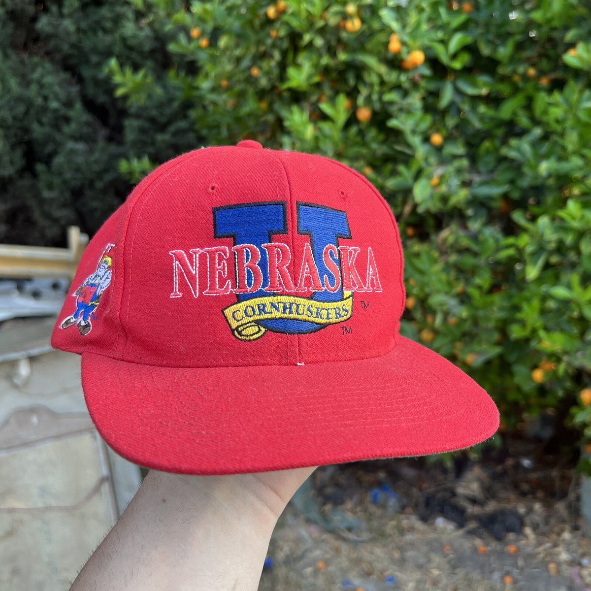 Vintage 90s Nebraska University Corn Husker College SnapBack Head