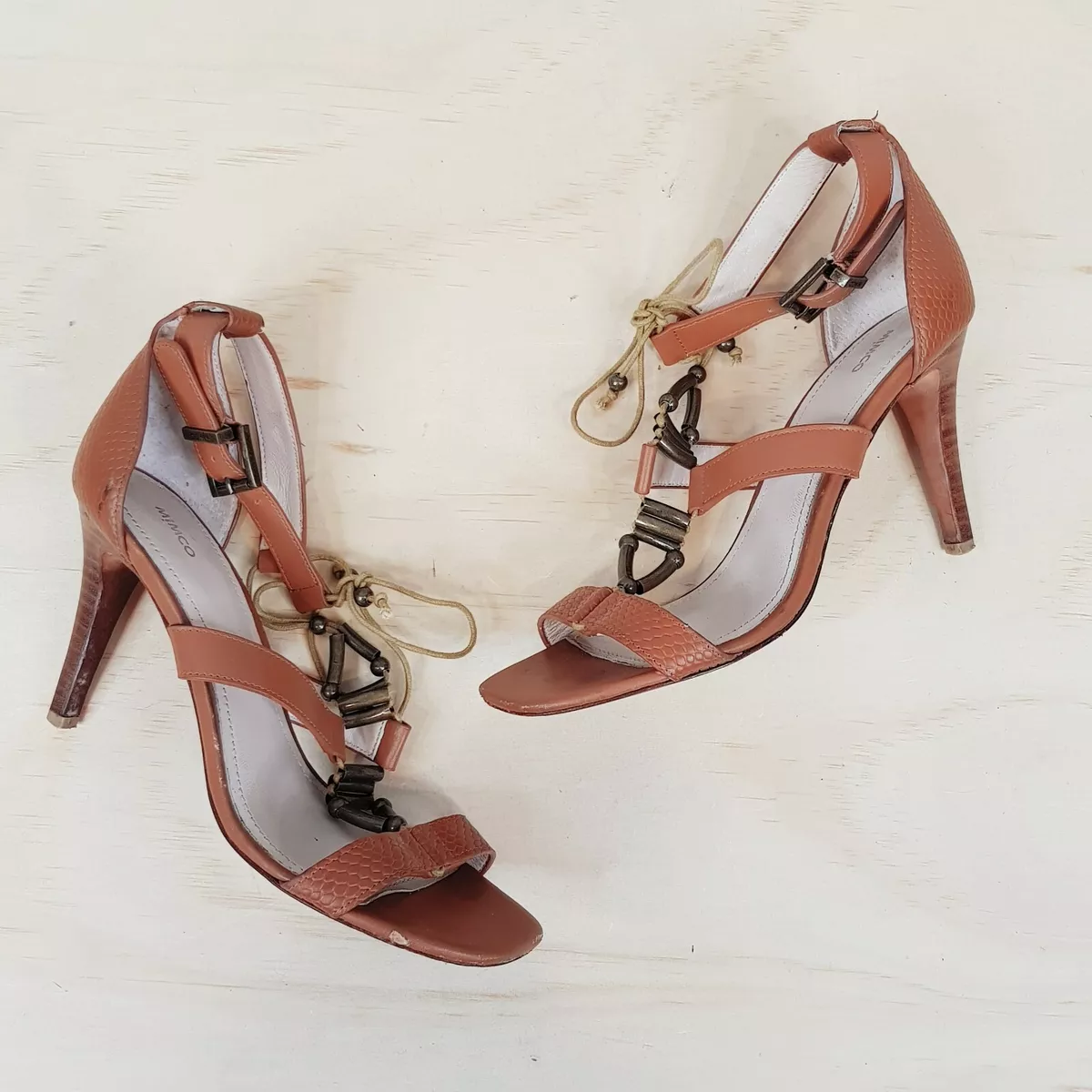 MIMCO Womens Size EUR 39 Brown Leather Sandals Heels Shoes