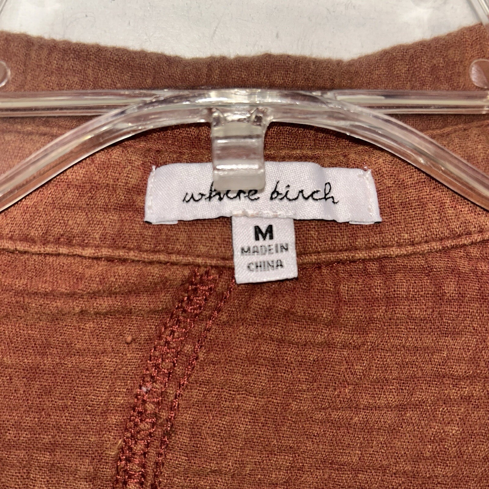 White Birch Rust Button Down Top Women’s Medium - image 6