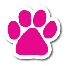 Blank Pink Pawprint Car Magnet 5" Paw Print Auto Truck Decal Magnet