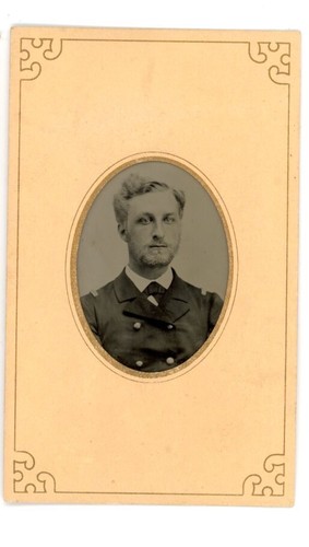 FERROTYPE : PORTRAIT SOLDAT MILITAIRE D'ARTILLERIE , DÉDICACE 1881 -M21