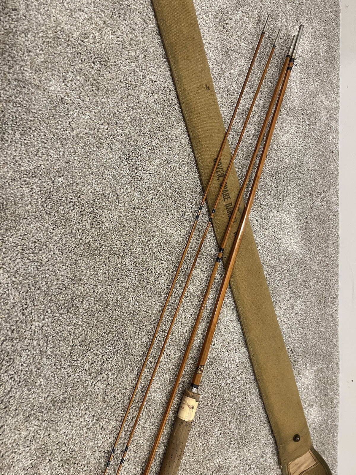 Vintage Bamboo Fly Fishing Rod Montague Mt Tam 3pc 9' Pole Made in USA