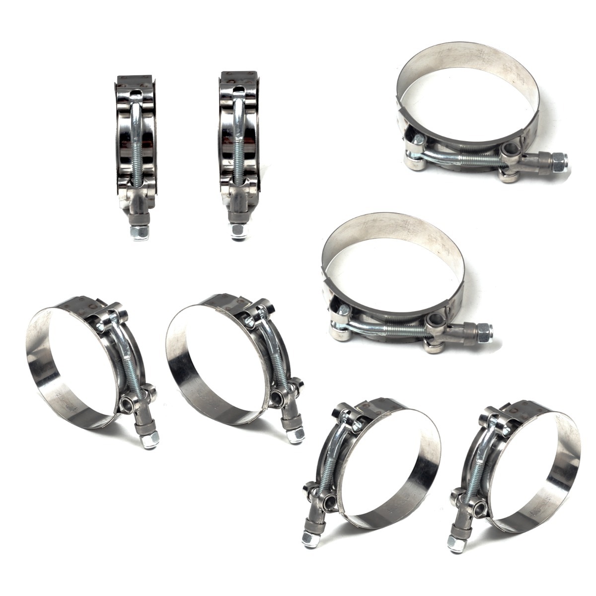 8PCS 1.5" Inch Turbo Pipe Hose Coupler T-bolt Clamp Stainless Steel 43