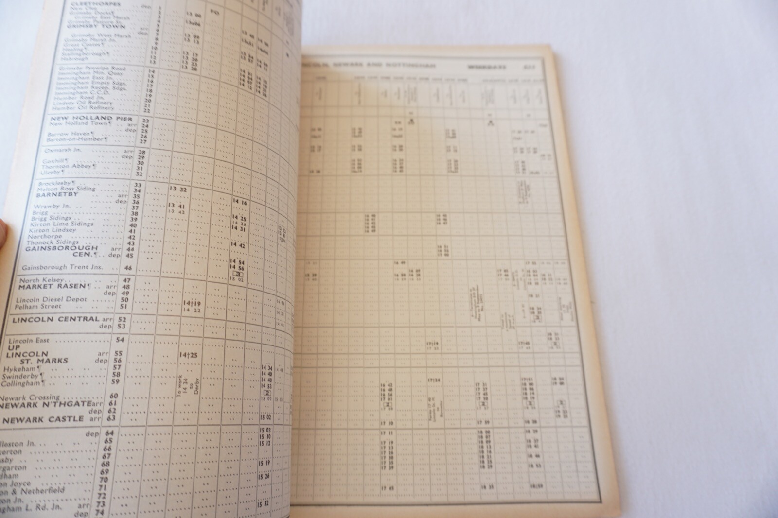 1972 Eastern Region Railway Working Timetable Sect C Hull Doncaster