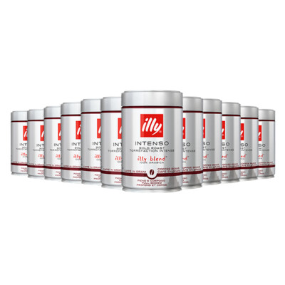 illy Espresso Intenso ganze Bohne, starke Röstung 250g 12er Pack