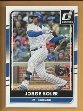 Tarjeta Donruss Jorge Soler 2016 # 167 Campeones de la Serie Mundial de Béisbol de los Cachorros de Chicago