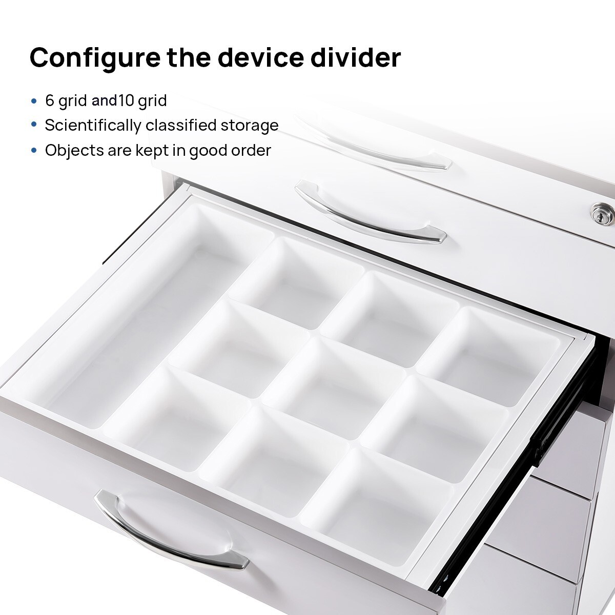 【USA】Dental Mobile Medical Cabinet 5 Drawers Trolley Cart Storage Stand